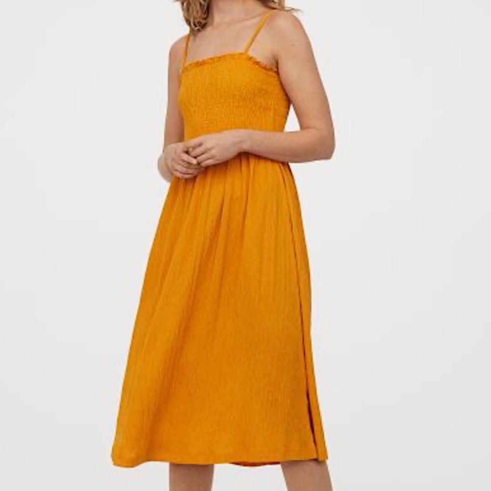 Smoked Yellow Midi Dress - S